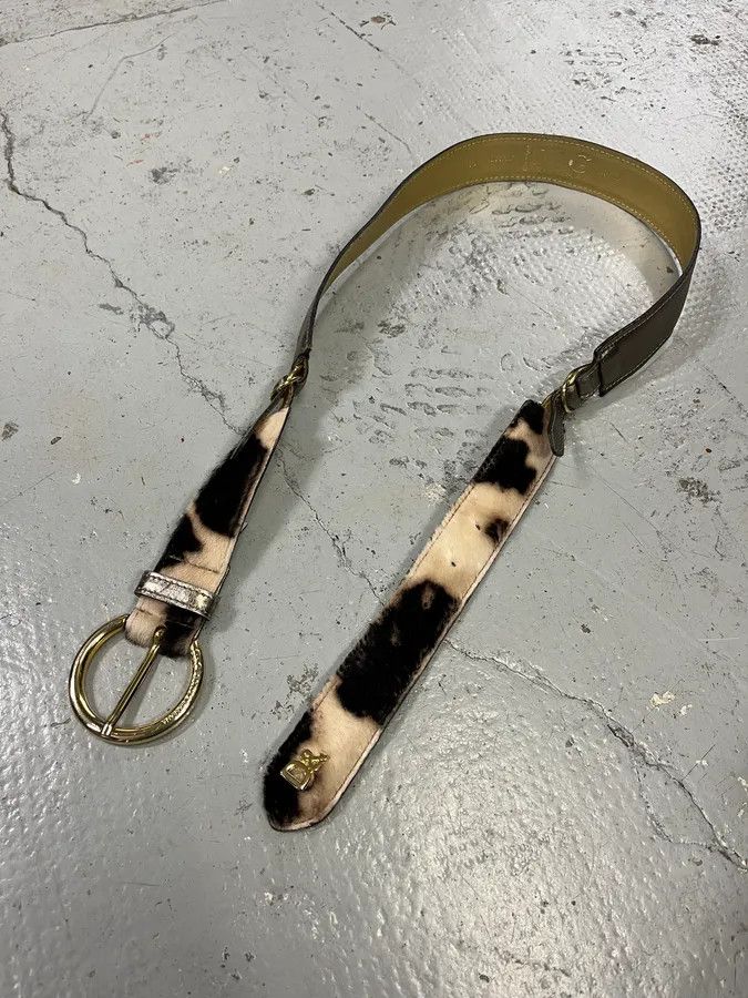 Dolce & Gabbana 2000s Dolce & Gabbana Hybrid Calf Hair & Leather Belt Size ONE SIZE - 3 Thumbnail