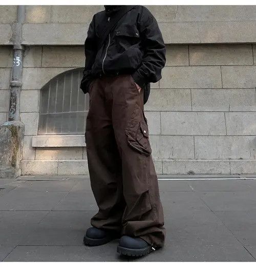 VIBE Stylish Brown Cargo Pants Size US 33 - 4 Thumbnail