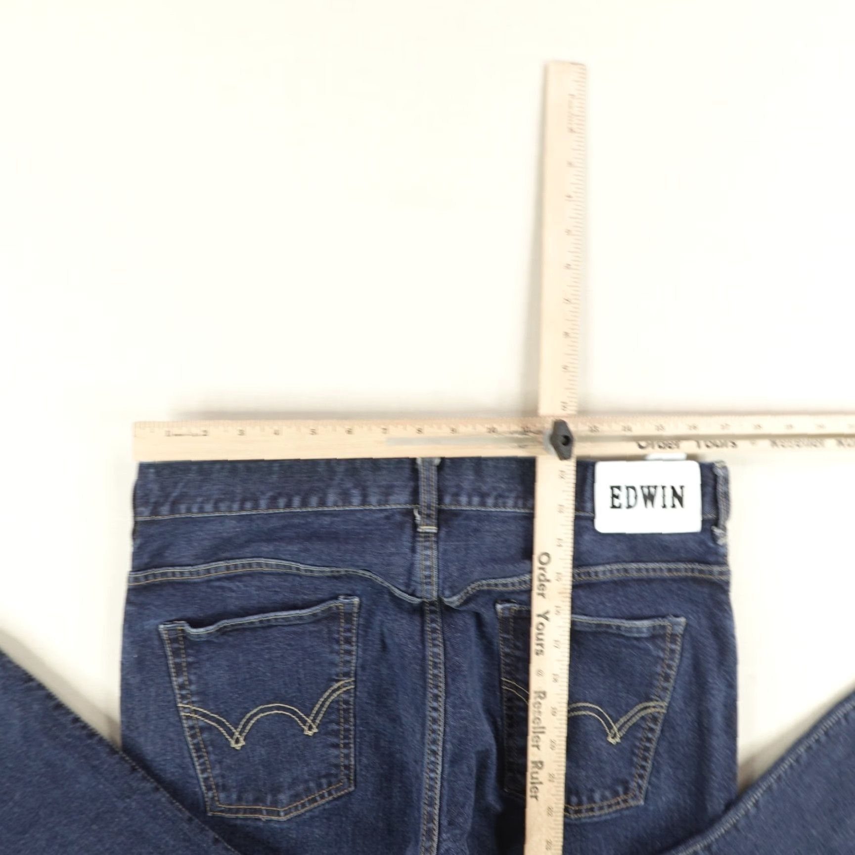 Edwin VINTAGE Edwin Jeans Men's 33x26 Japan Denim Straight Leg Casual Pants Blue Slim Fit Size US 33 - 7 Thumbnail