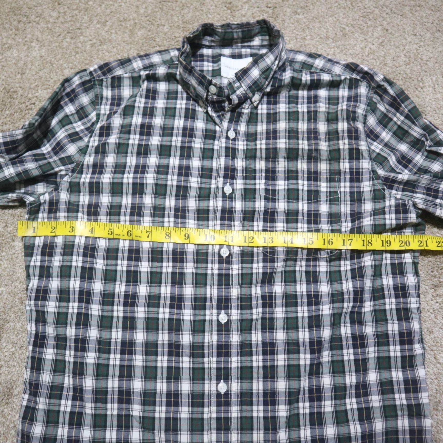 American Eagle Outfitters American Eagle Shirt Blue Green Check Plaid Pocket Button-Up Adult M Medium Men's Shirt Plaid 100% Cotton Casual Vintage No Logo 90s Theme? Size US M / EU 48-50 / 2 - 4 Thumbnail