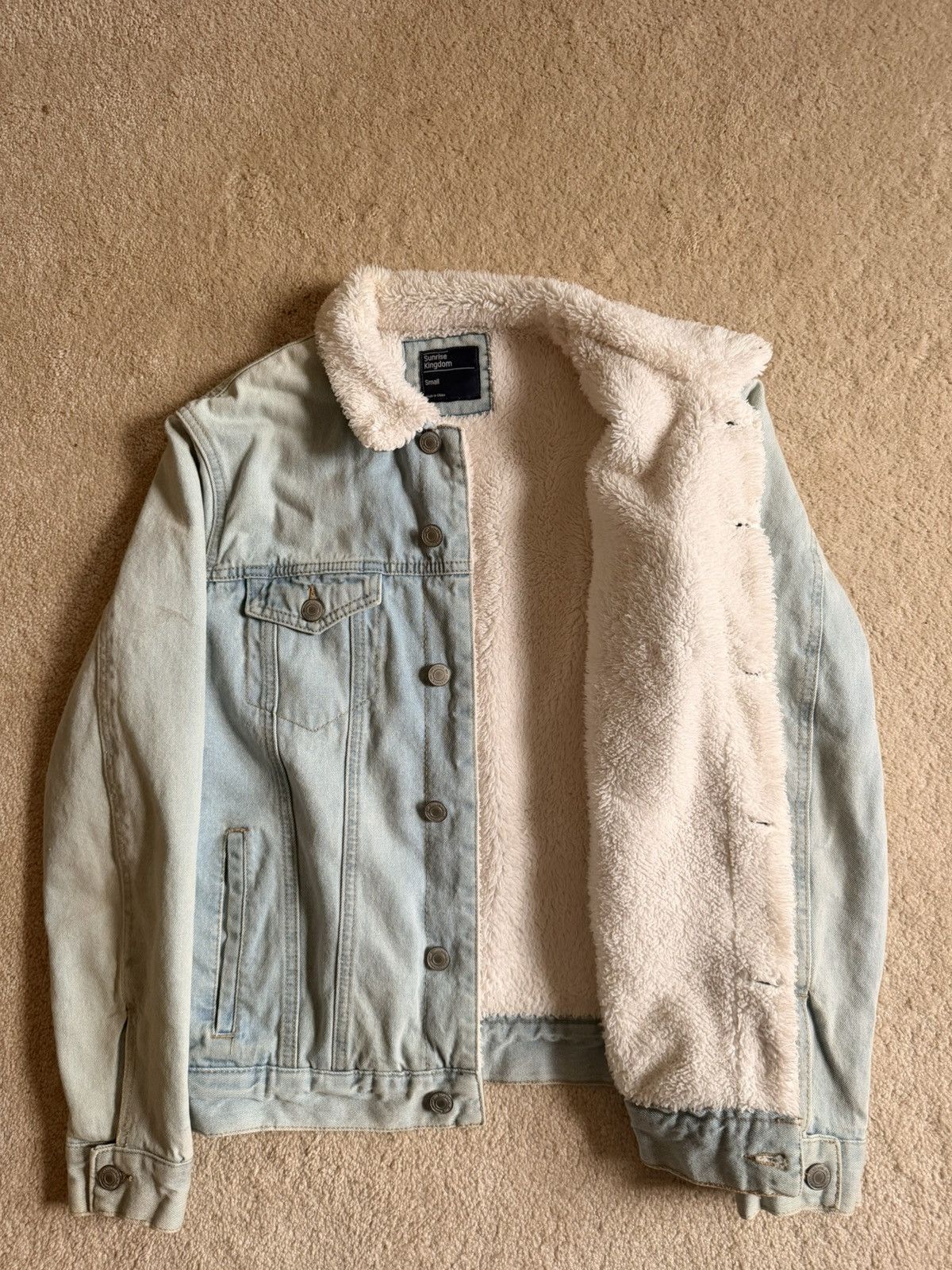 Other Sunrise kingdom mens sherpa denim trucker jacket size S Size US S / EU 44-46 / 1 - 2 Thumbnail
