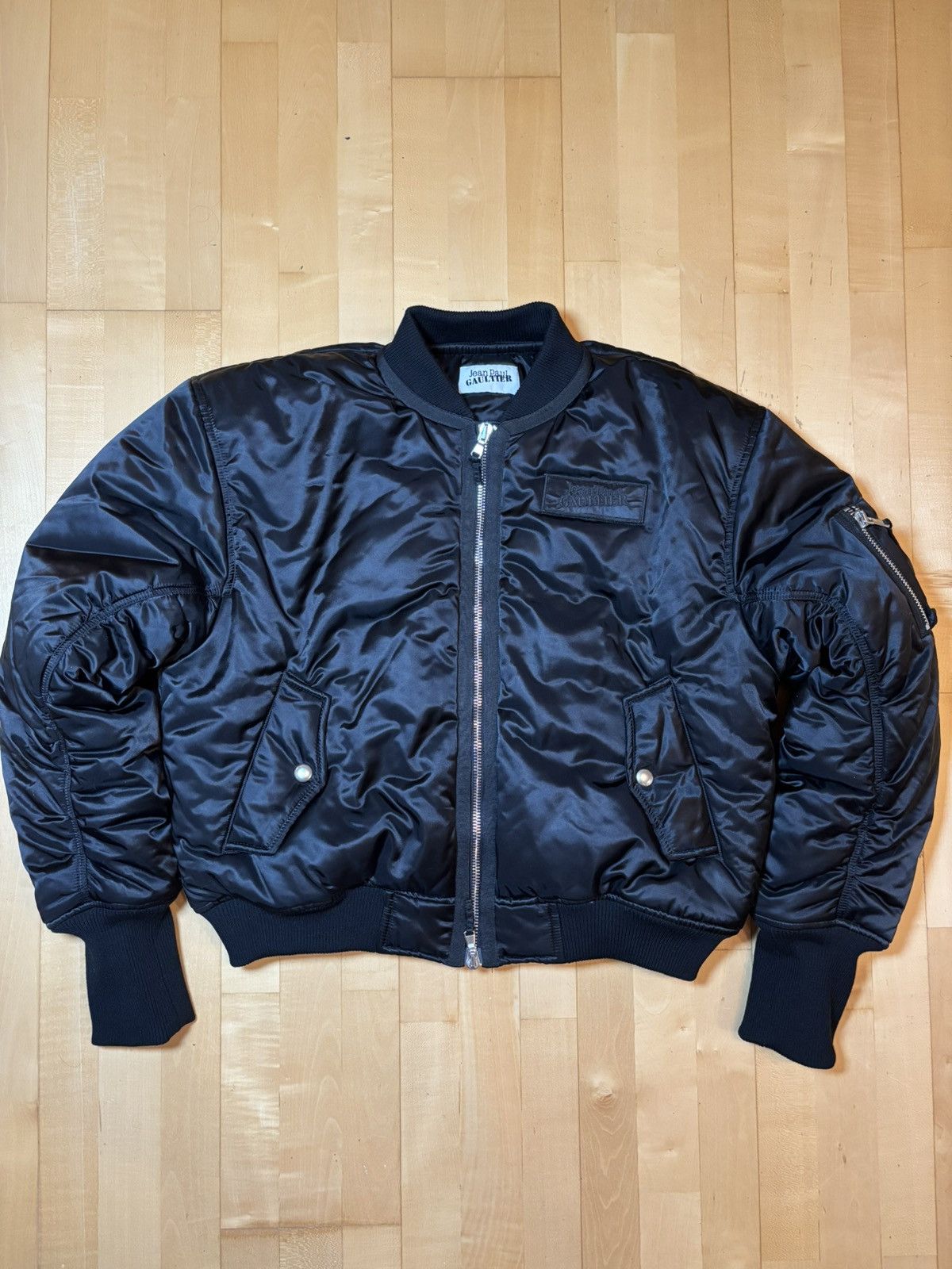 Jean Paul Gaultier Oversized Satin Bomber Jacket