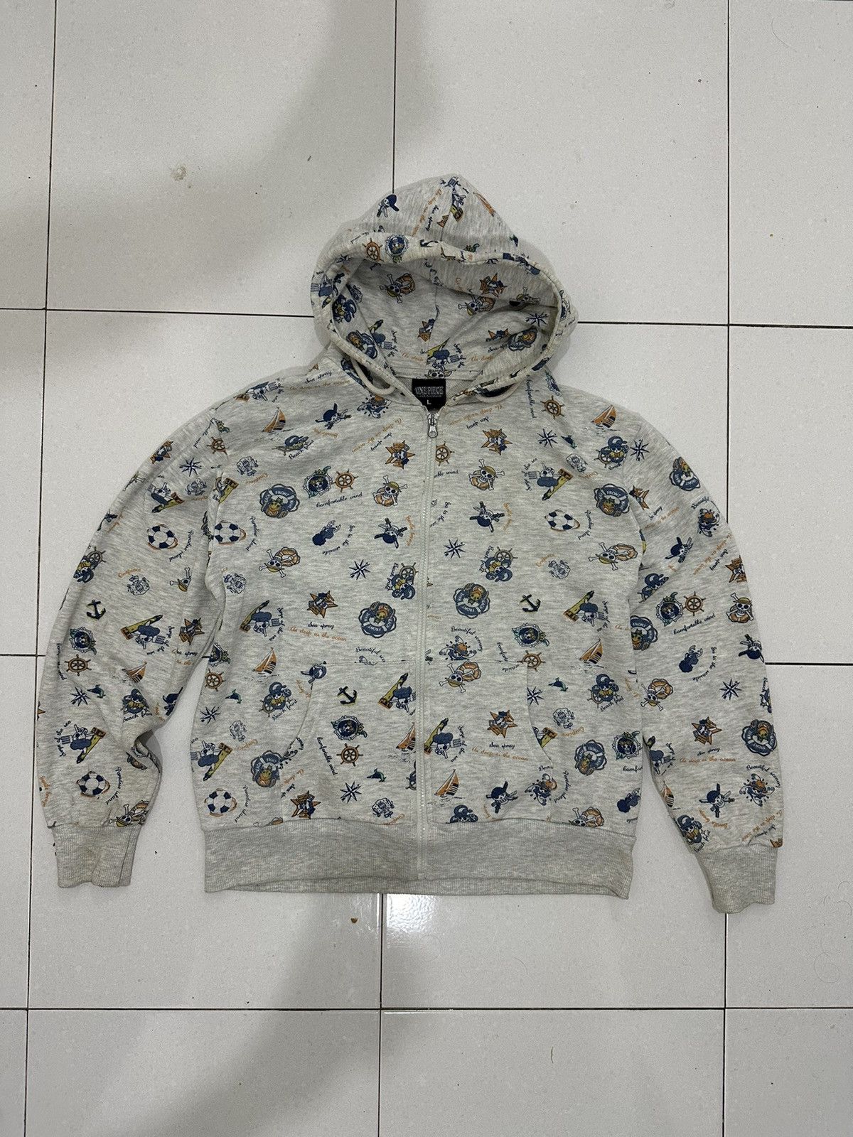 One Piece VTG Full Print One Piece Zipper Hoodie Size US L / EU 52-54 / 3 - 2 Thumbnail