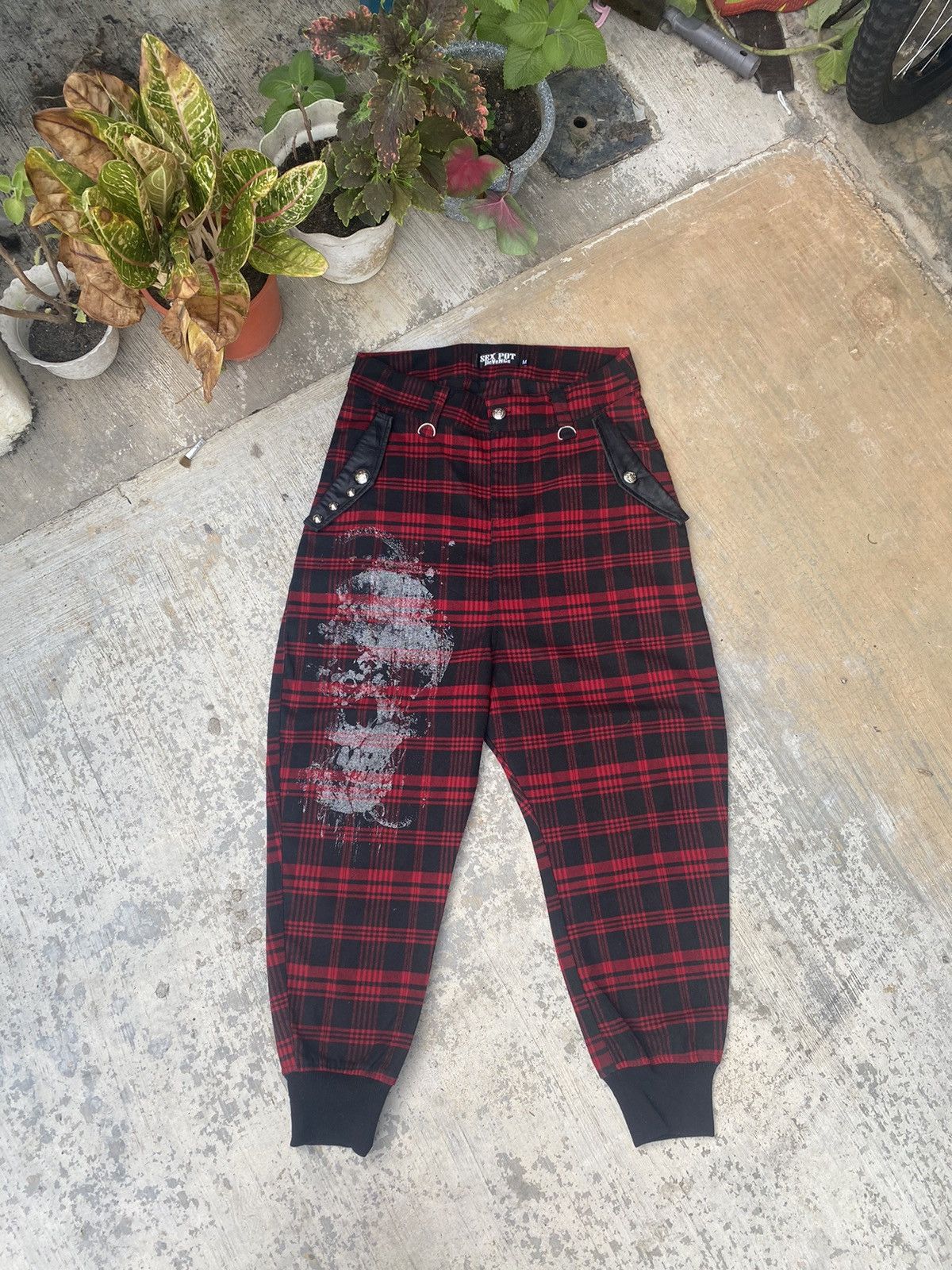 Image of Hype x If Six Was Nine Vintage Sex Pot Revenge Punk Pants in Checkered, Men's (Size 30)