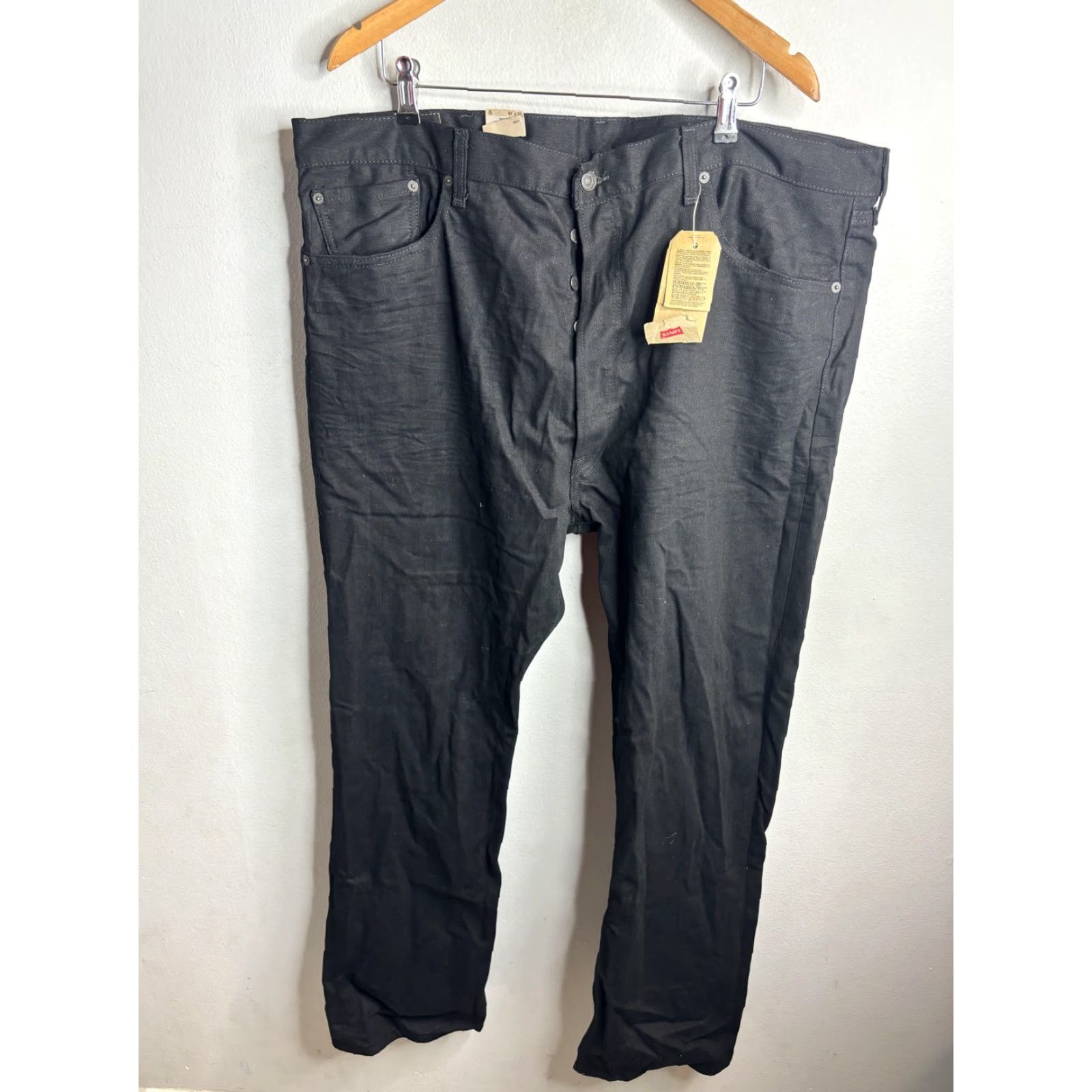 Levi's Levi's 501 Original Jeans Mens 42x30 Black High Rise Straight Button Fly Denim Size US 42 / EU 58 - 3 Thumbnail