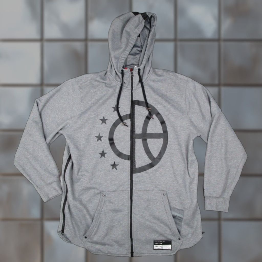 Nike Nike Jacket Mens 2XL Gray Full Zip Hooded Bomber Pocket Sports City Outdoor Basketball Pivot Hoodie Jacket Size US XXL / EU 58 / 5 - 1 Thumbnail
