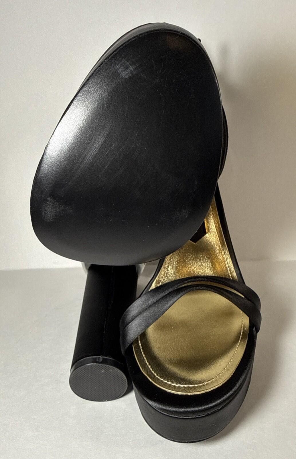 Other Jessica Rich Black Clear Heel Satin Strap Platform Sandal Size US 9.5 / IT 39.5 - 6 Thumbnail