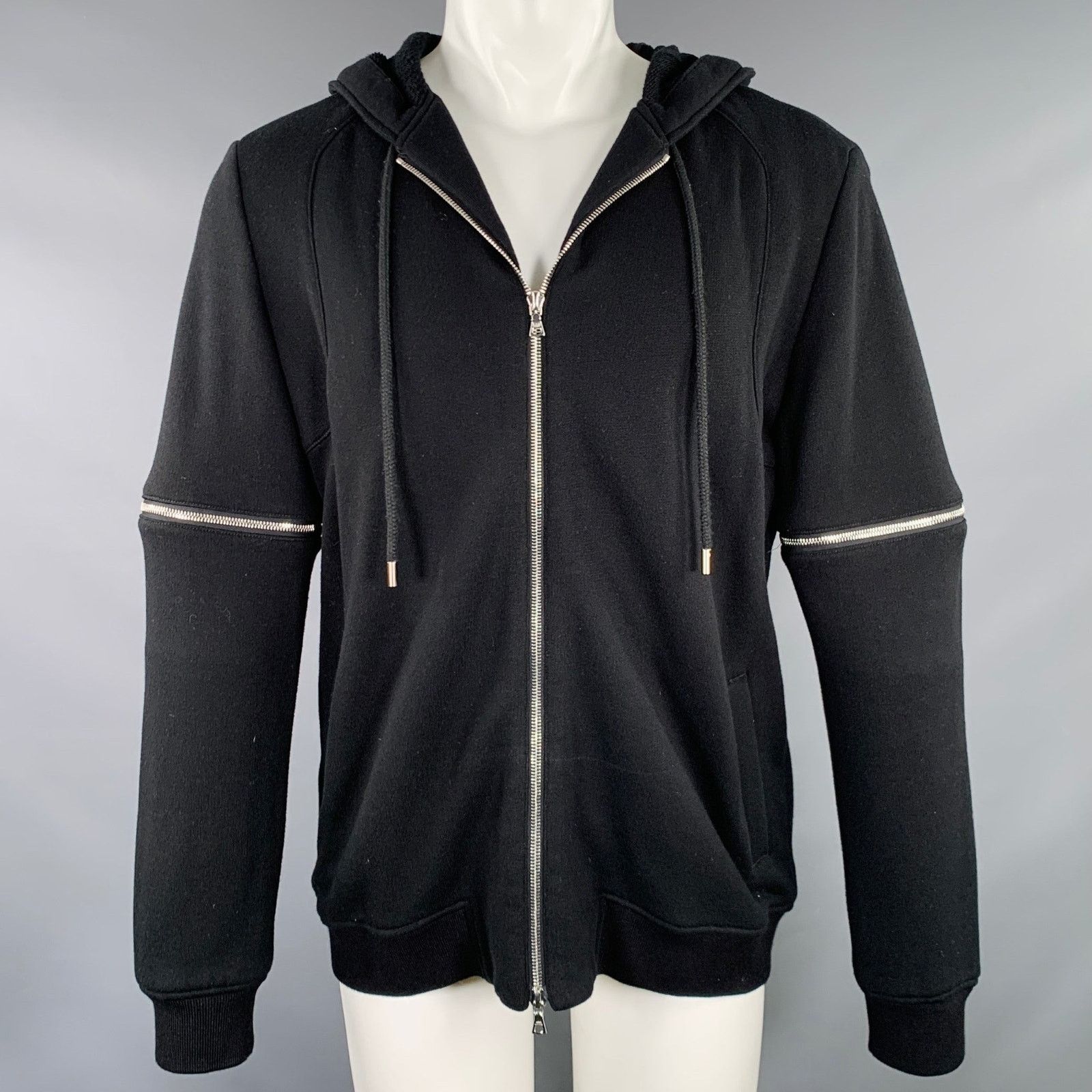 Other MIGUEL ANTOINNE Size M Black Cotton Hooded Sweatshirt Size US M / EU 48-50 / 2 - 1 Thumbnail