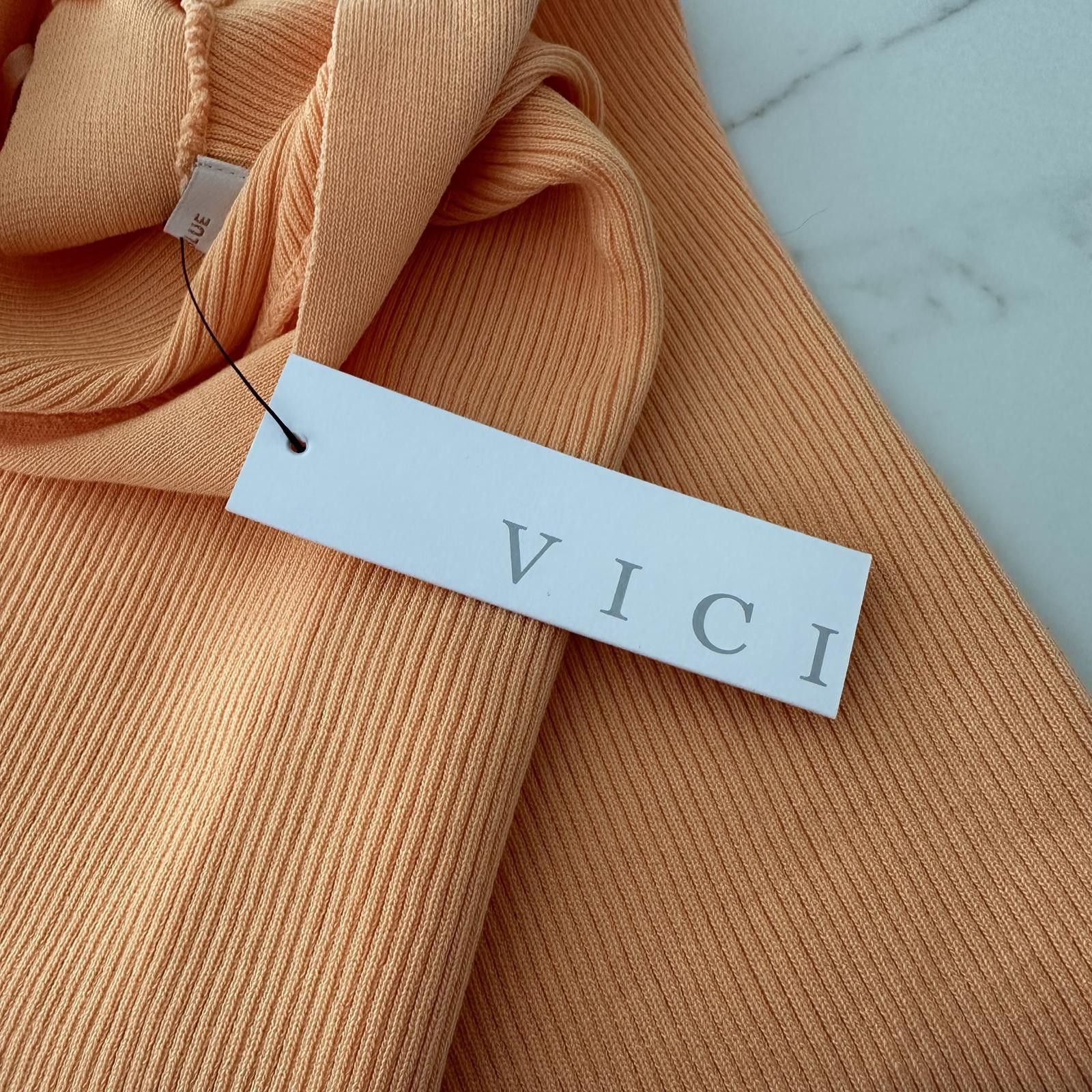 Designer VICI Alessia Ribbed Halter Top in Tangerine - XL Size XL / US 12-14 / IT 48-50 - 3 Thumbnail
