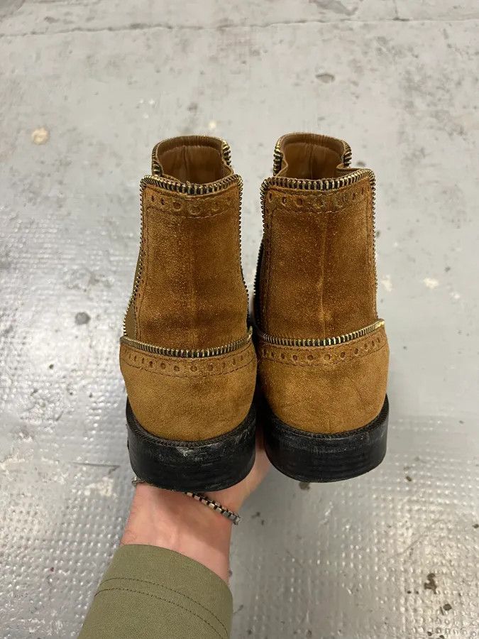 Louis Vuitton Louis Vuitton Camel Suede Multi Zip Leather Boots Size US 7.5 / IT 37.5 - 5 Thumbnail