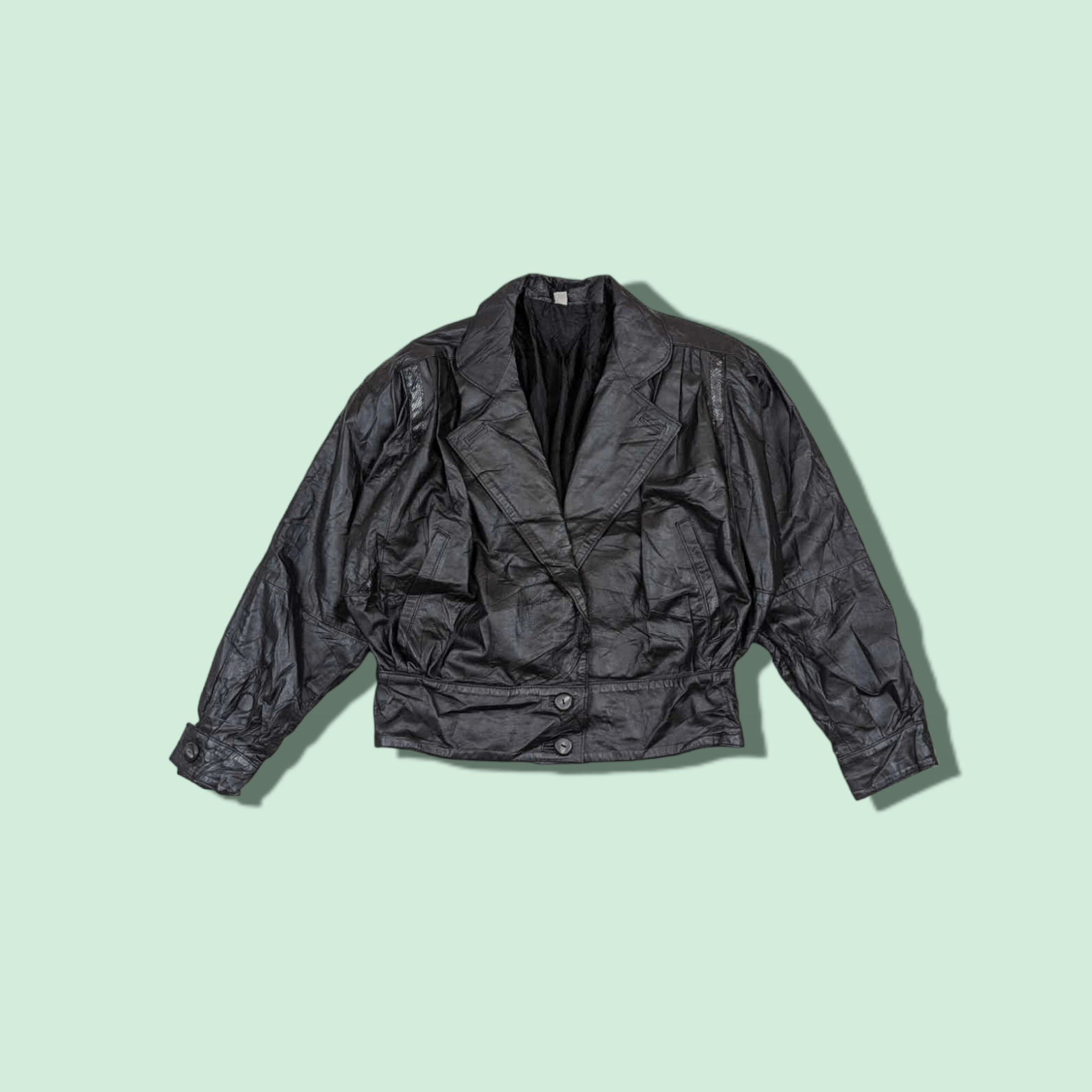 Leather Vintage 90's MADE IN URUGUAY Blazer Style Leather Jacket Size XL / US 12-14 / IT 48-50 - 1 Thumbnail