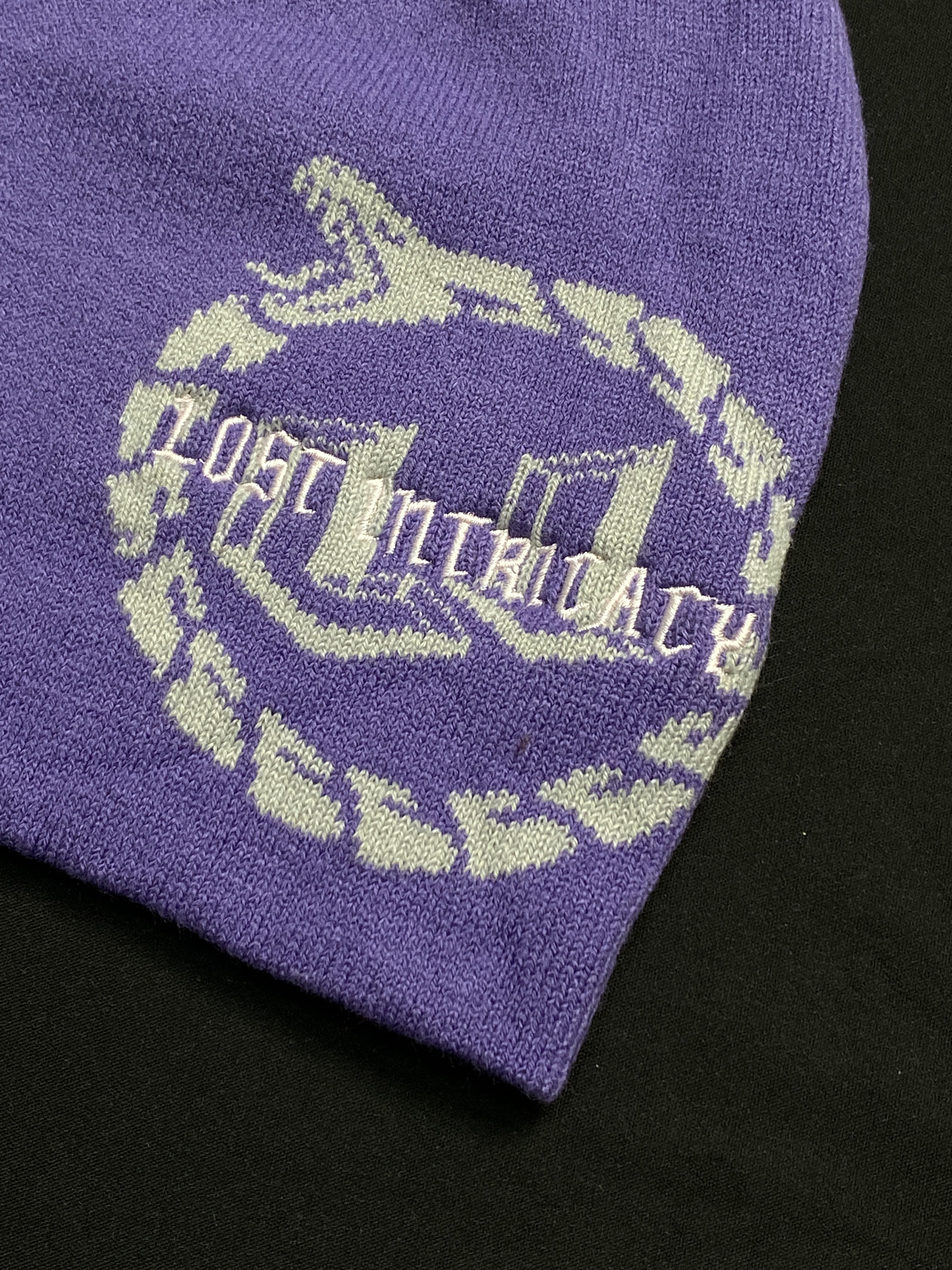 Japanese Brand Lost Intricacy Logo Full Circle Snake Knit Purple Beanie OS Size ONE SIZE - 2 Thumbnail