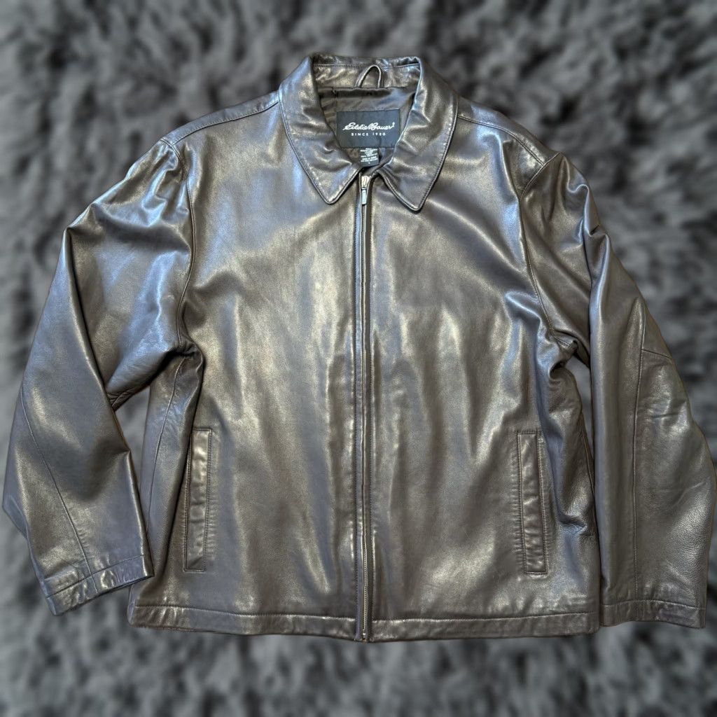 Eddie Bauer VINTAGE Eddie Bauer Leather Bomber Jacket Men's Large Dark Brown Lined Excellent Size US L / EU 52-54 / 3 - 1 Thumbnail