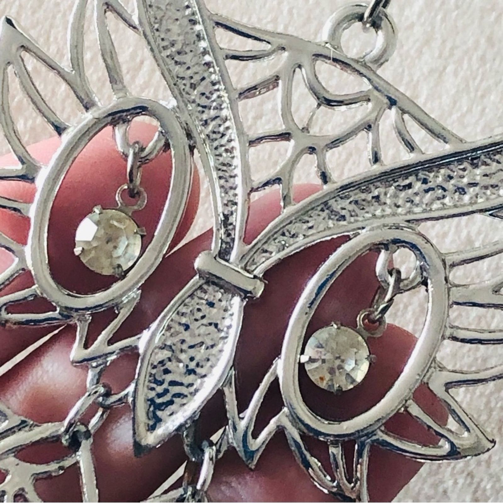 Vintage Vintage 70s Sarah Coventry large silver owl necklace Size ONE SIZE - 4 Thumbnail