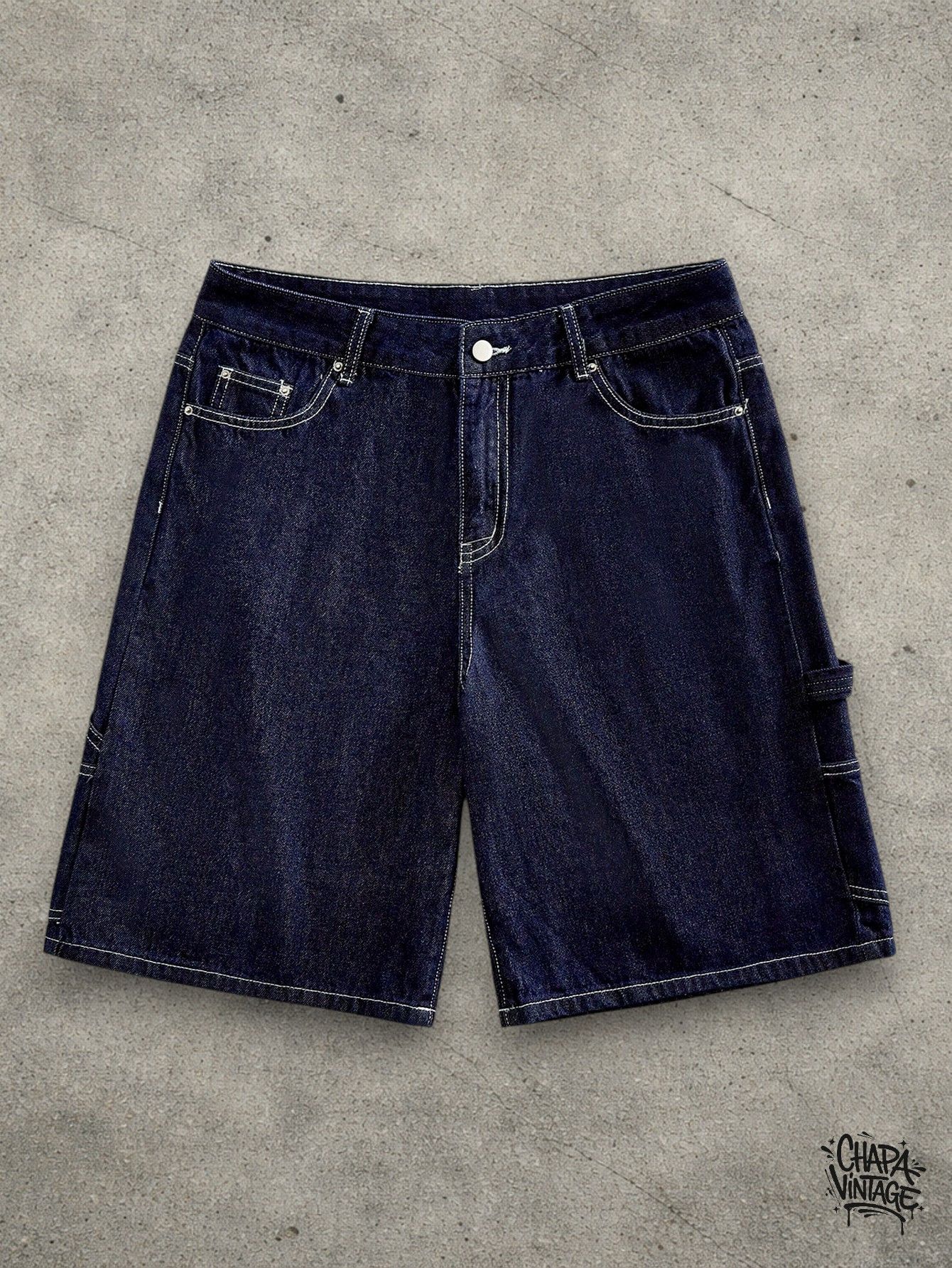 Vintage Dark blue jeans shorts Size US 34 / EU 50 - 2 Thumbnail