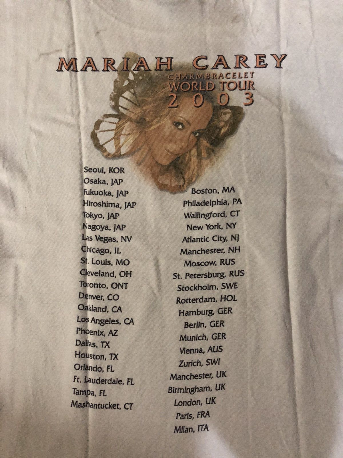 Band Tees × Rap Tees × Vintage Vintage 2003 Mariah Carey Charmbracelet World Tour Shirt Size US M / EU 48-50 / 2 - 5 Thumbnail