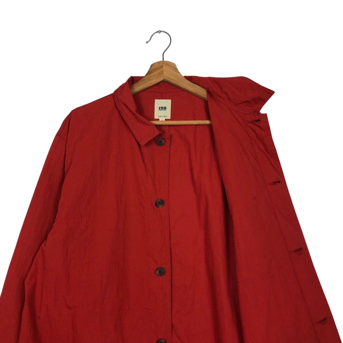 Japanese Brand 📌Rich Red Vintage Long Jacket Chore Detroit FOB Factory Size US L / EU 52-54 / 3 - 14 Thumbnail