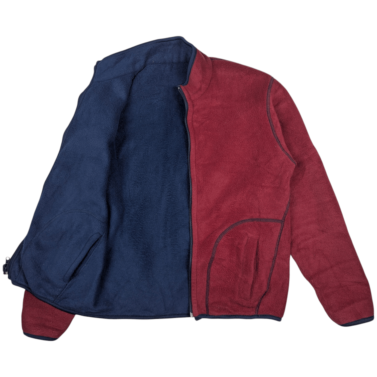 Uniqlo Vintage 90's UNIQLO Reversible Blue Navy Red Fleece Jacket Size US S / EU 44-46 / 1 - 12 Thumbnail