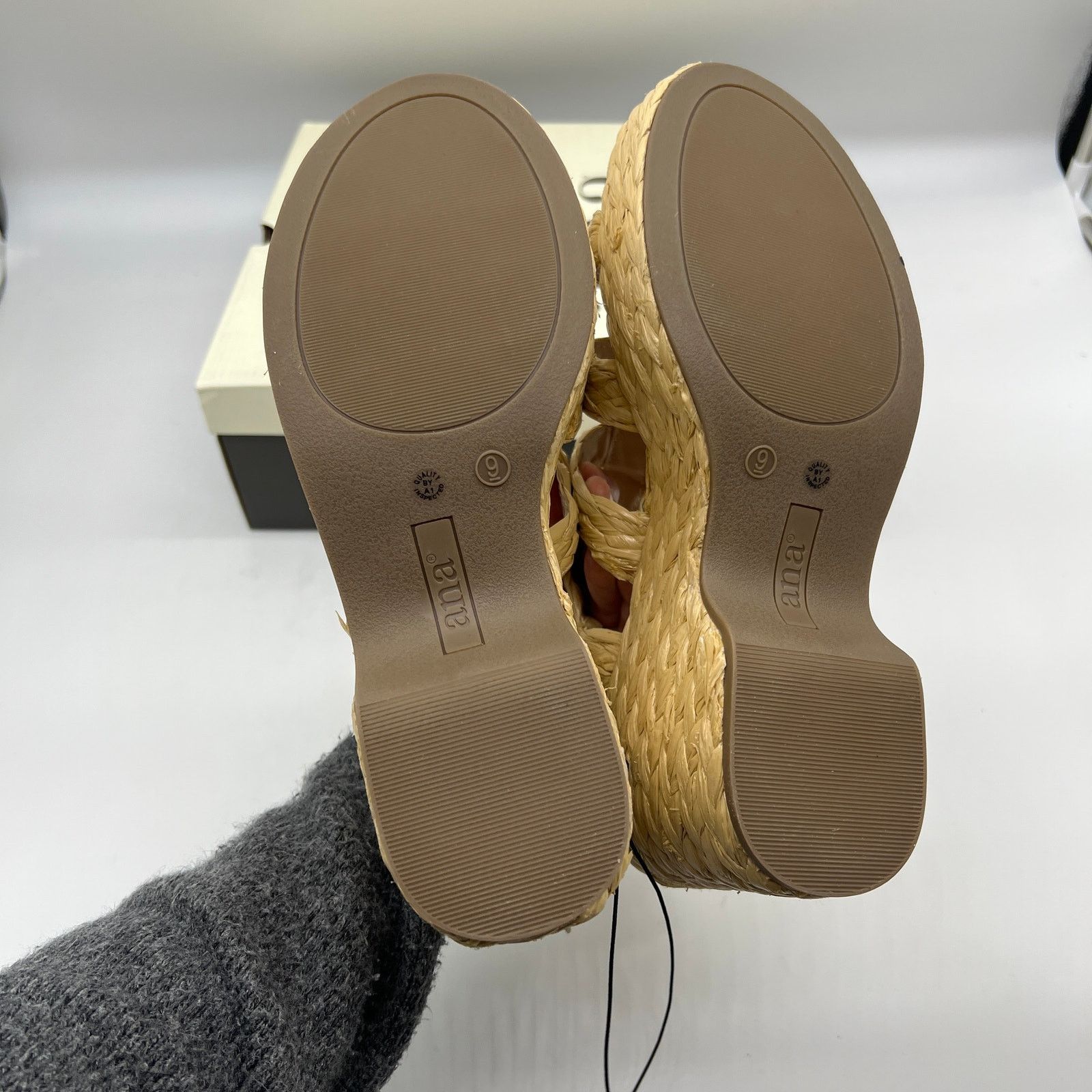Other a.n.a Womens Merlin Wedge Sandals Brown Natural Size 9M Size US 9 / IT 39 - 6 Thumbnail