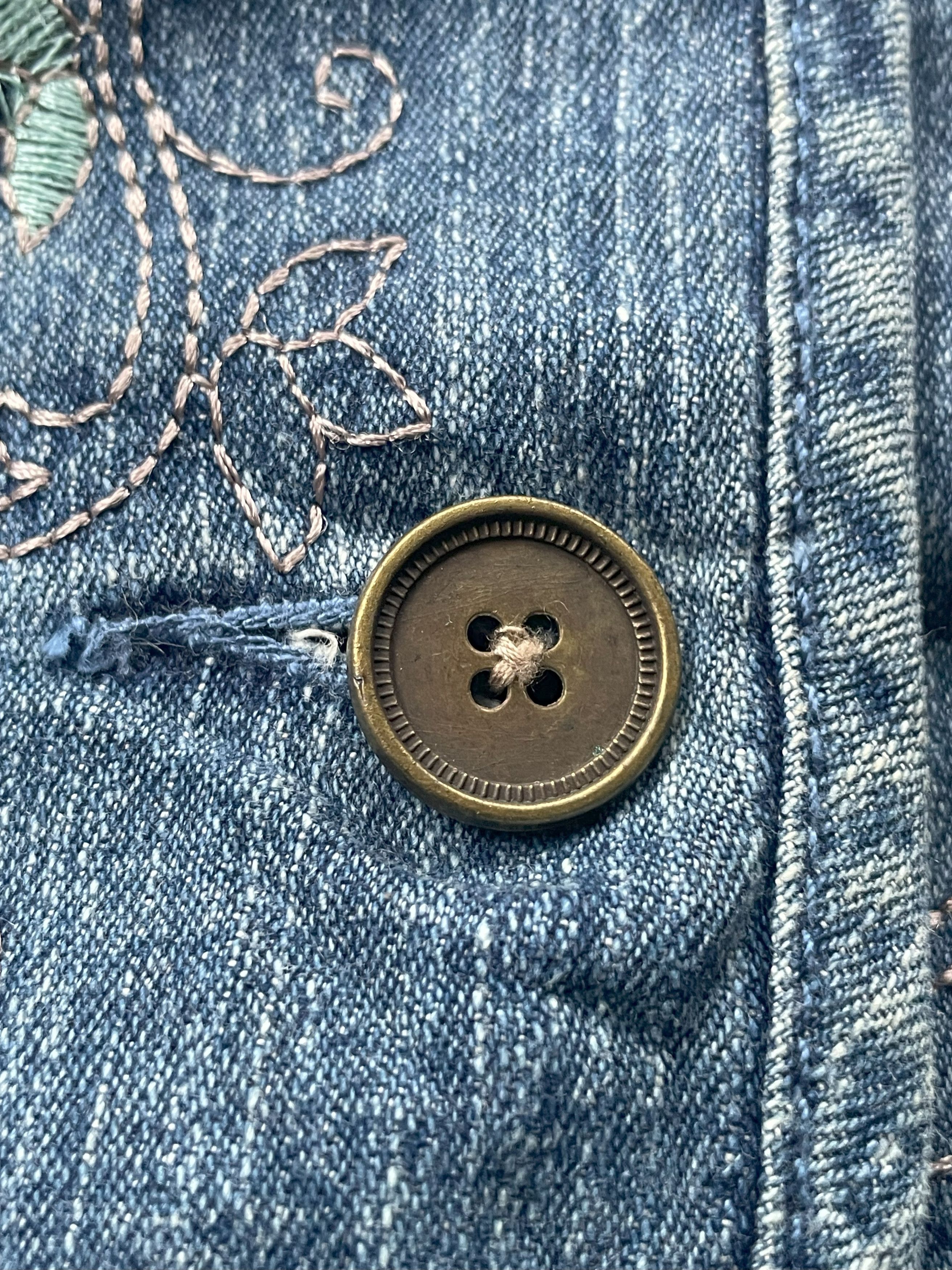 Denim & Co. Denim & Co Custom Emboiderey Denim Jacket Size XXL / US 16-18 / IT 52-54 - 10 Thumbnail