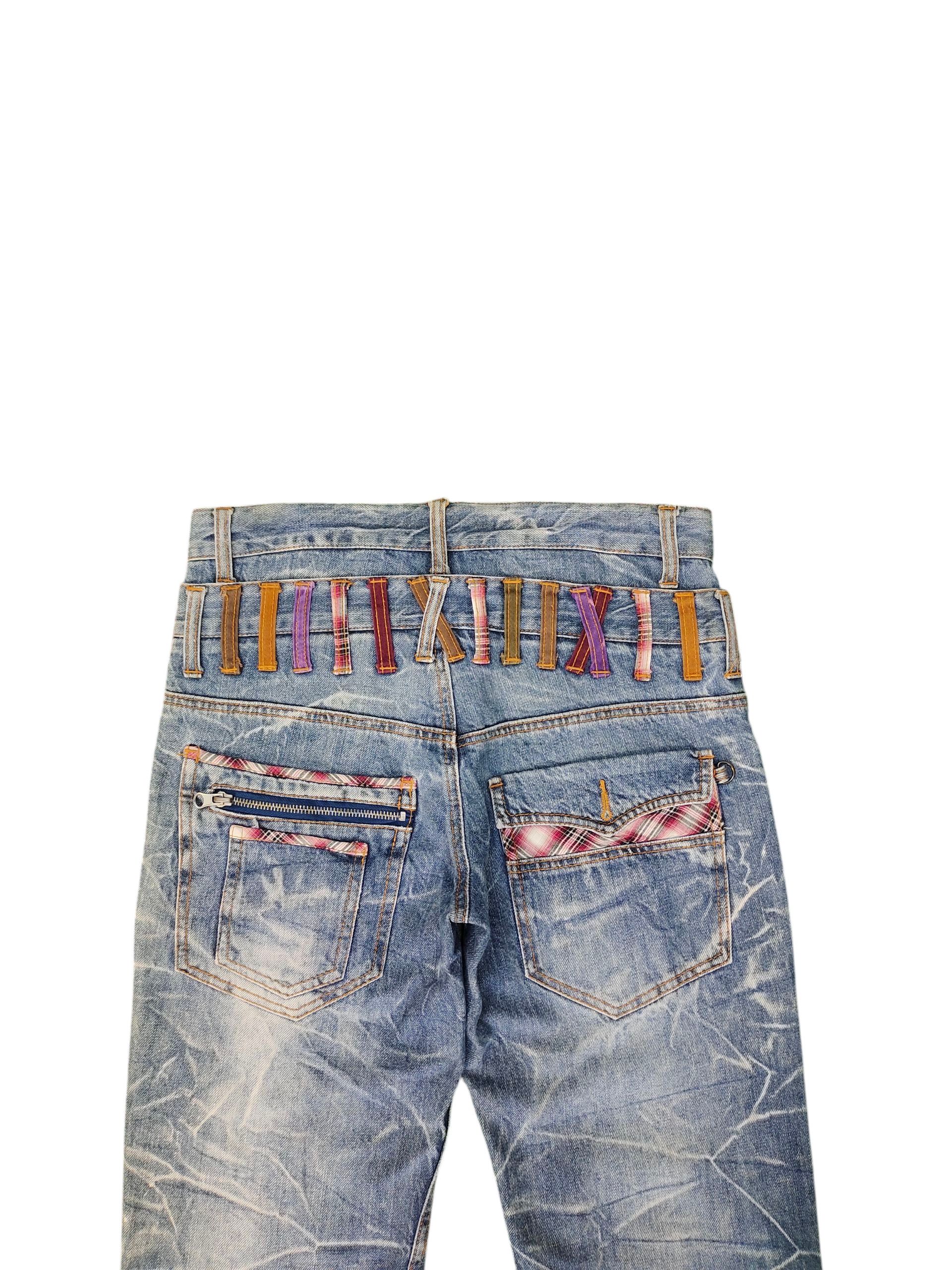 Japanese Brand Vintage Nylaus Japan Double Waist Clawmark Honeycomb Jeans Size US 30 / EU 46 - 10 Thumbnail