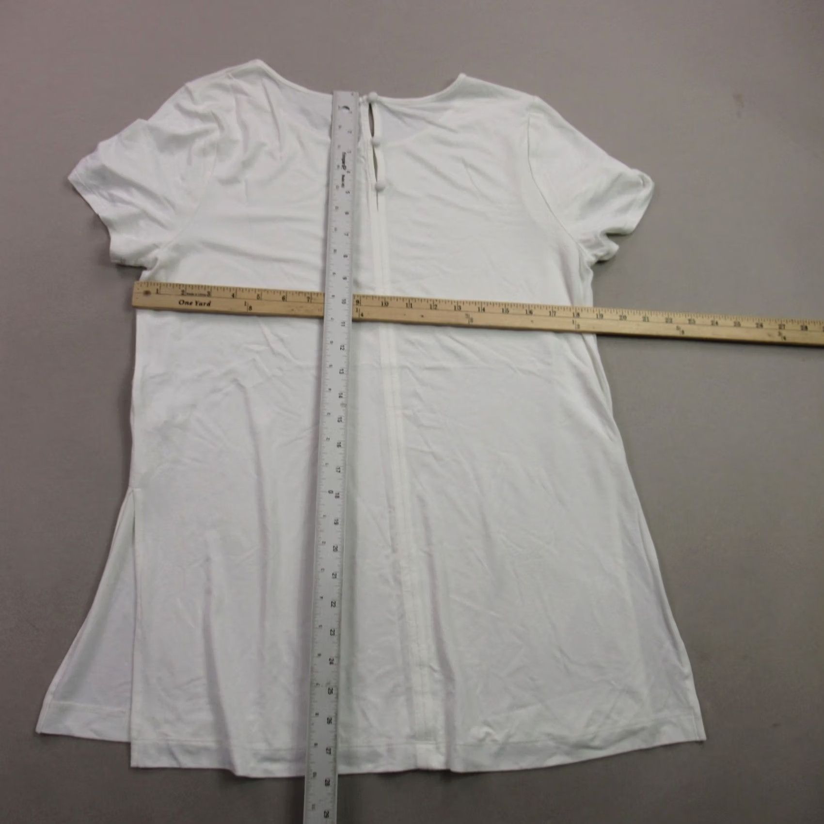 J. Jill J Jill Shirt Womens Medium Short Sleeve Casual Crew Neck White Lightweight Size M / US 6-8 / IT 42-44 - 6 Thumbnail