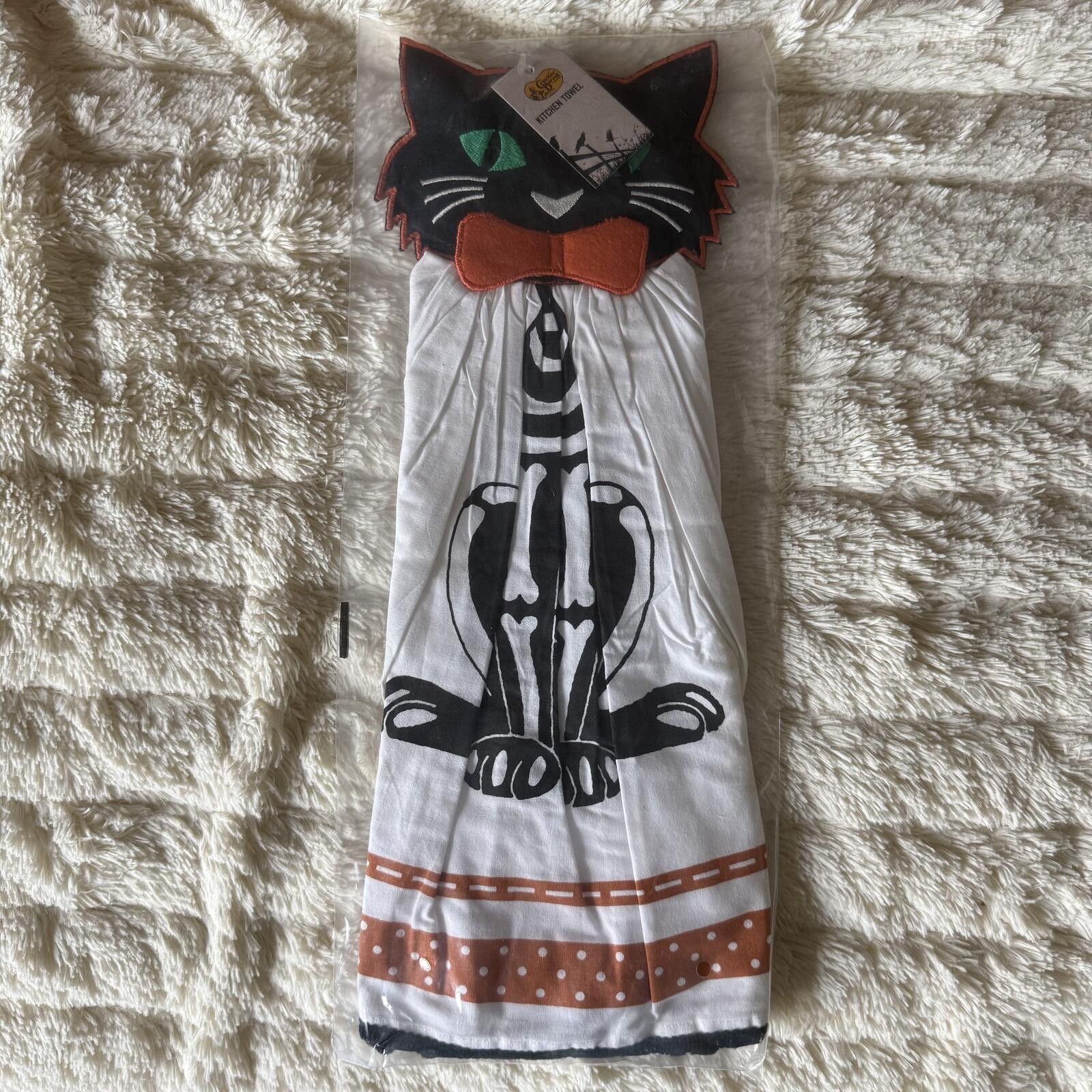 Other Halloween Black Skeleton Cat Kitchen Towel Hanging Size ONE SIZE - 1 Thumbnail