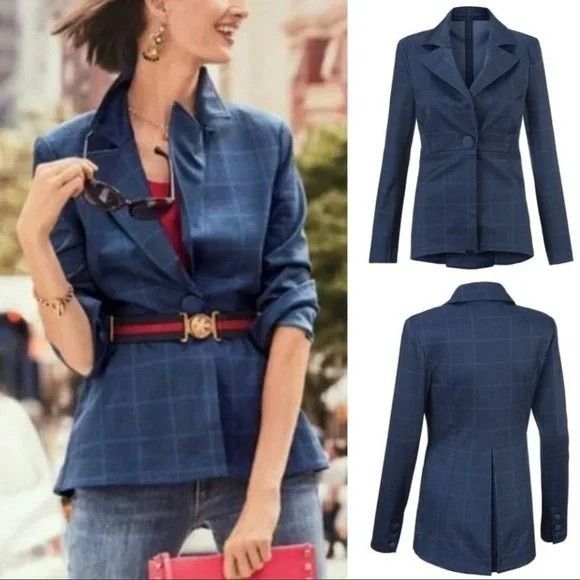 Cabi 6 Navy Blue Blazer Jacket Spring 5475 SUNSET KISS Windo