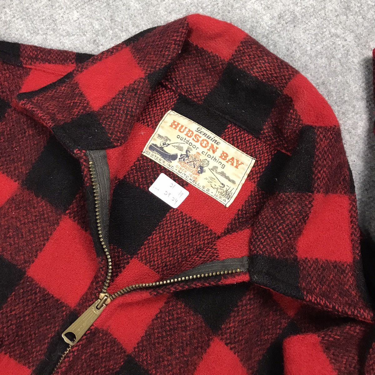 Hudsons Bay × Vintage 80s HUDSON BAY WOOL FLANNEL CHECK ZIPPER JACKET Size US M / EU 48-50 / 2 - 12 Thumbnail