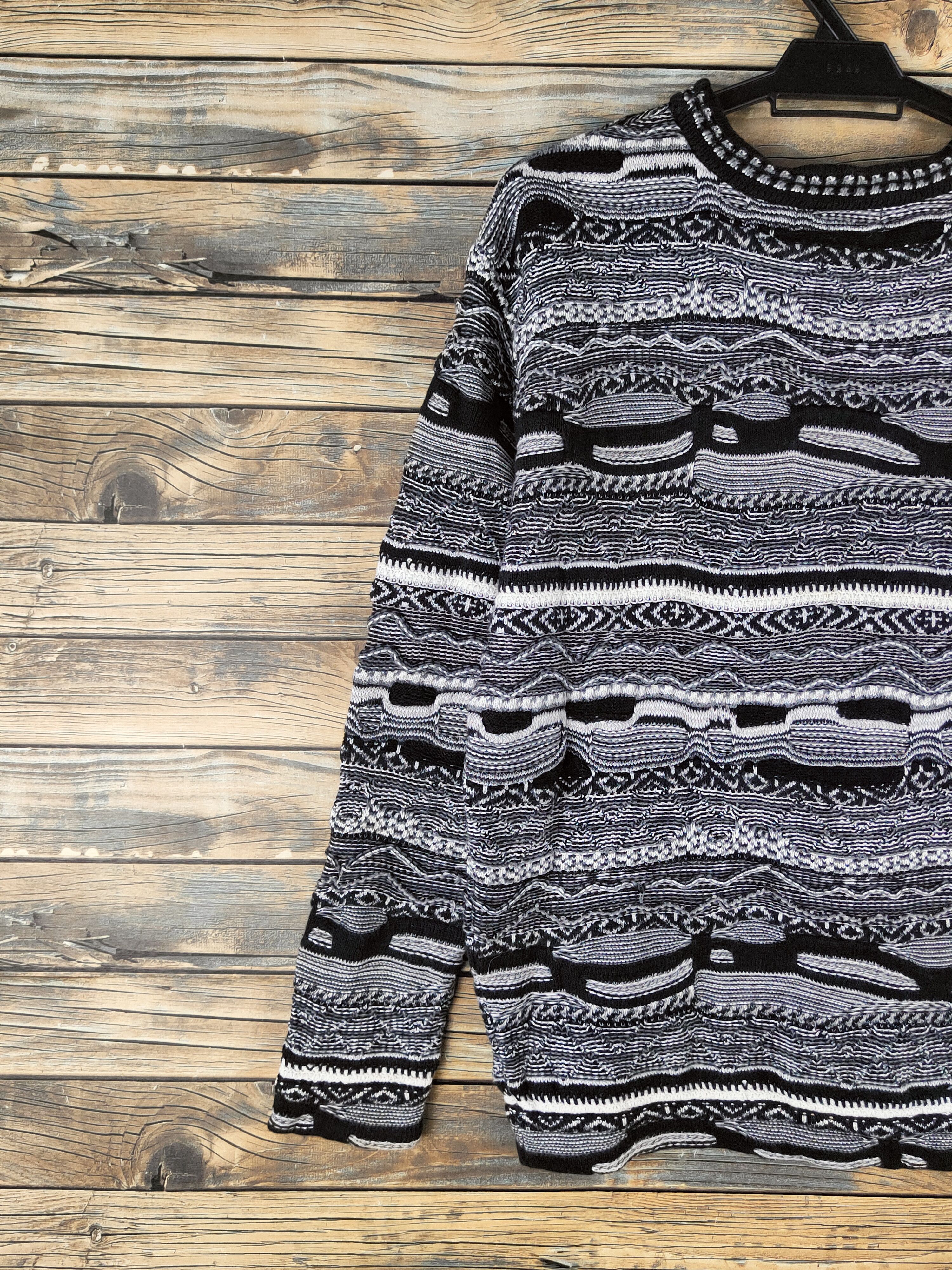 monkey time DL Monkey Time Black White Knitwear Sweatshirts #46-1014 Size M / US 6-8 / IT 42-44 - 8 Thumbnail