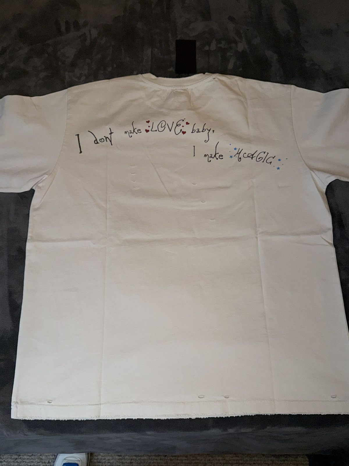 Homme + Femme La Homme + Femme Hotel Graphic Distressed Tee In Cream size XL Size US XL / EU 56 / 4 - 2 Thumbnail
