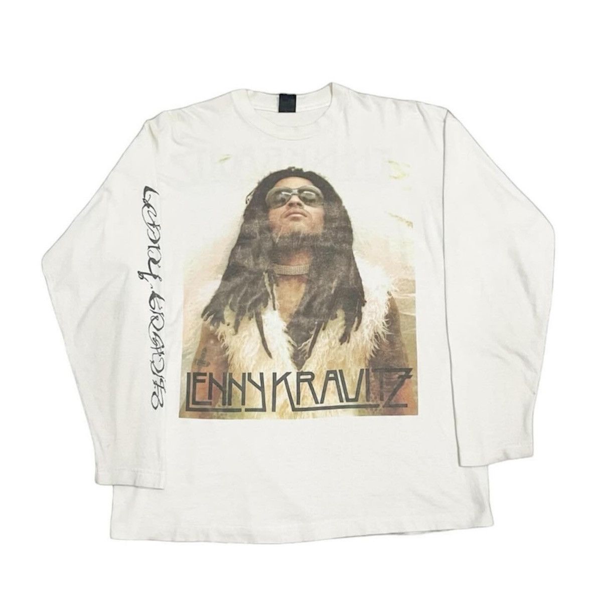 Image of Band Tees x Screen Stars Lenny Kravitz in White, Men's (Size XL)