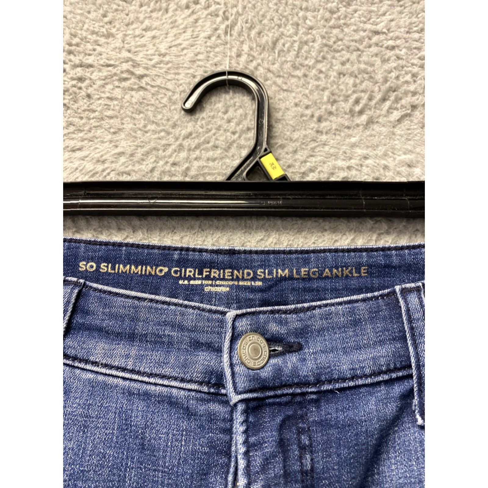 Vintage Chico's So Slimming Girlfriend Slim Leg Ankle Jeans 34x27 Blue Denim Womens Jeans Size 24" / US 00 / IT 34 - 6 Thumbnail