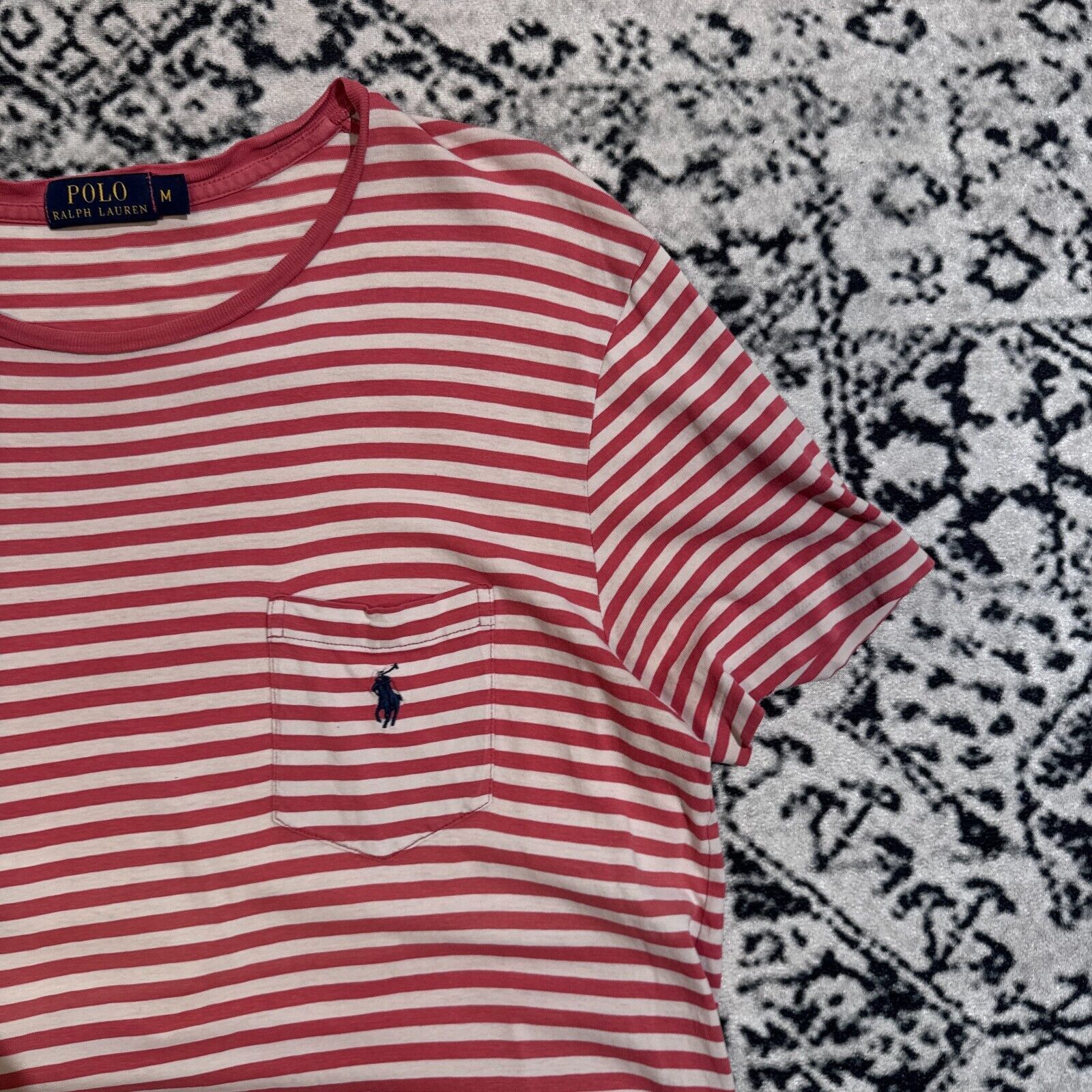 Ralph Lauren × Vintage Vintage Ralph Lauren Red White Striped Cotton T-Shirt Size M Size US M / EU 48-50 / 2 - 5 Thumbnail