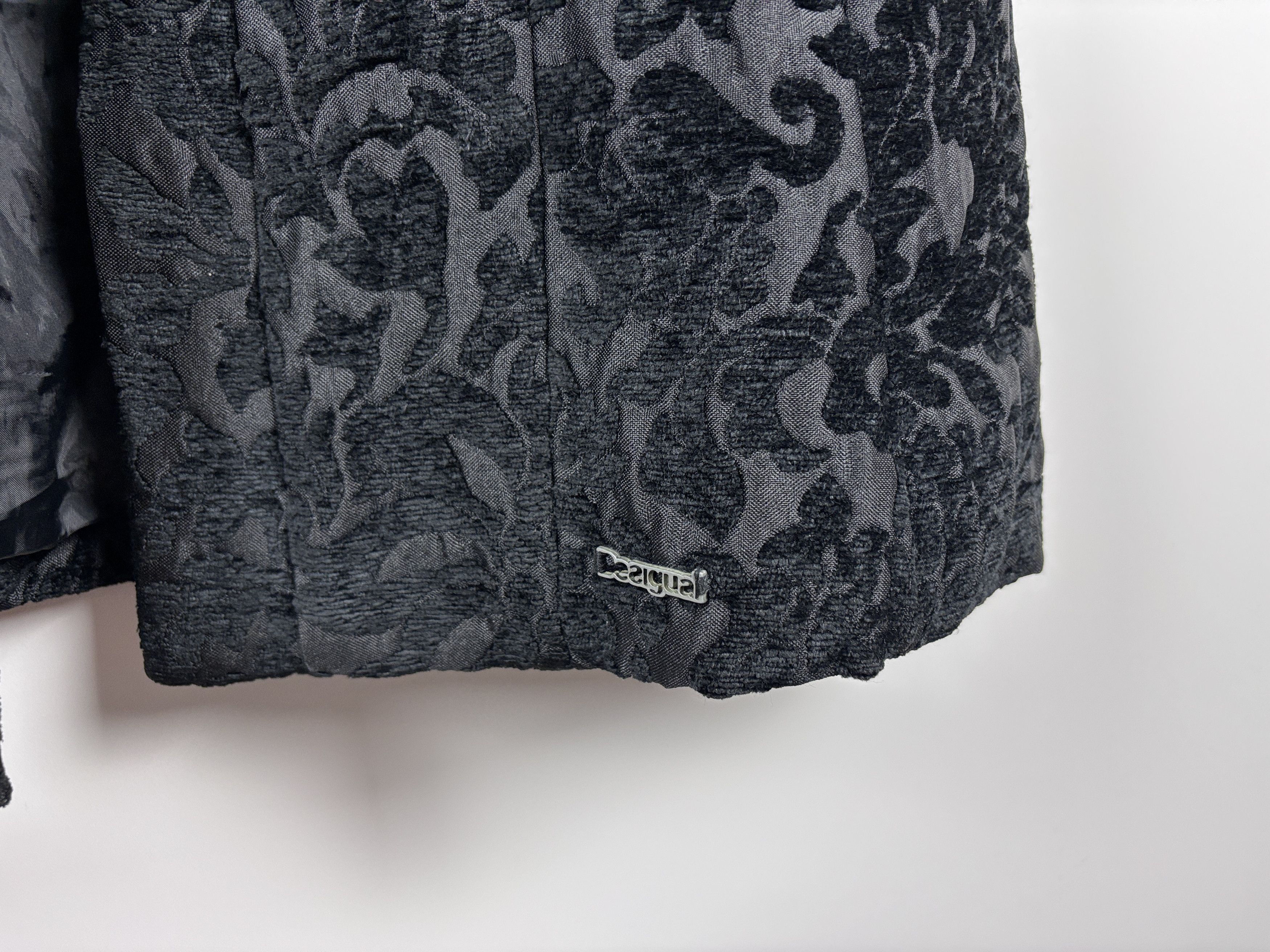 Desigual Womens Desigual Flowers Pattern Coat Jacket Black Size 38 Size XS / US 0-2 / IT 36-38 - 7 Thumbnail