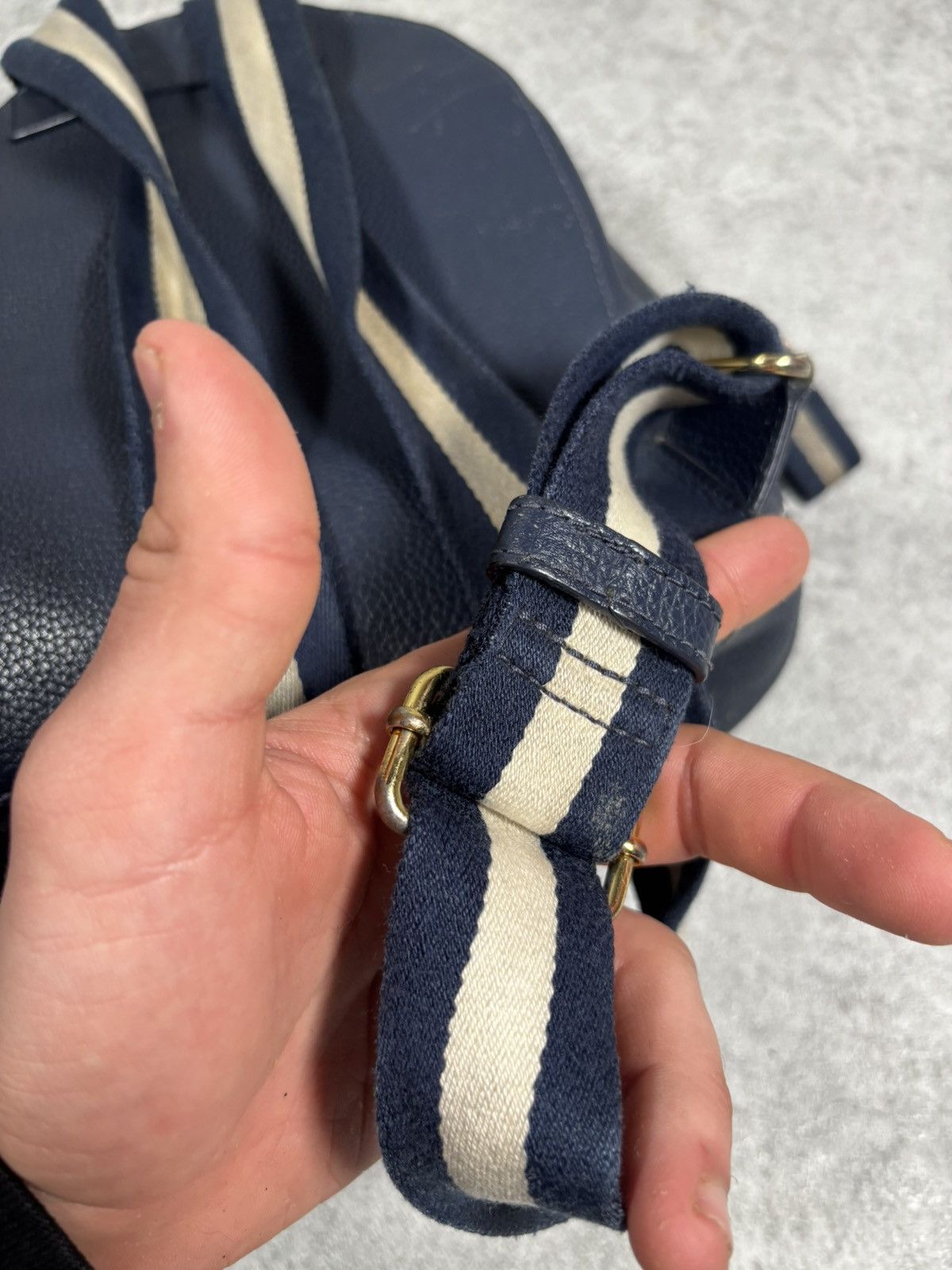 Lauren Ralph Lauren Lauren Ralph Lauren Pebbled Leather Navy Backpack Nautical Size ONE SIZE - 11 Thumbnail