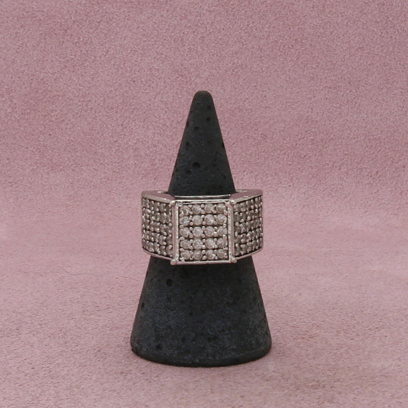 Sterling Silver sterling silver vintage pave cz signet ring size 7.75 Size ONE SIZE - 3 Thumbnail