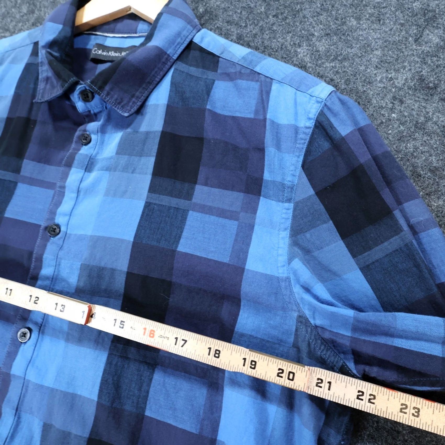 Vintage Calvin Klein Jeans Shirt Mens Large Blue Plaid Button Down Long Sleeve Size US L / EU 52-54 / 3 - 4 Thumbnail