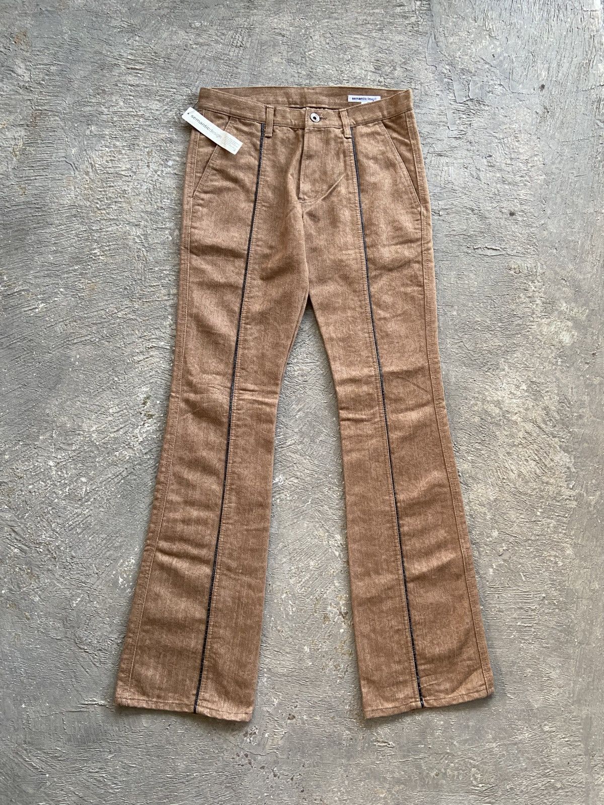 semanticdesign 2000s (NWT) Semanticdesign - Herringbone Flare Pants Size US 29 - 1 Thumbnail
