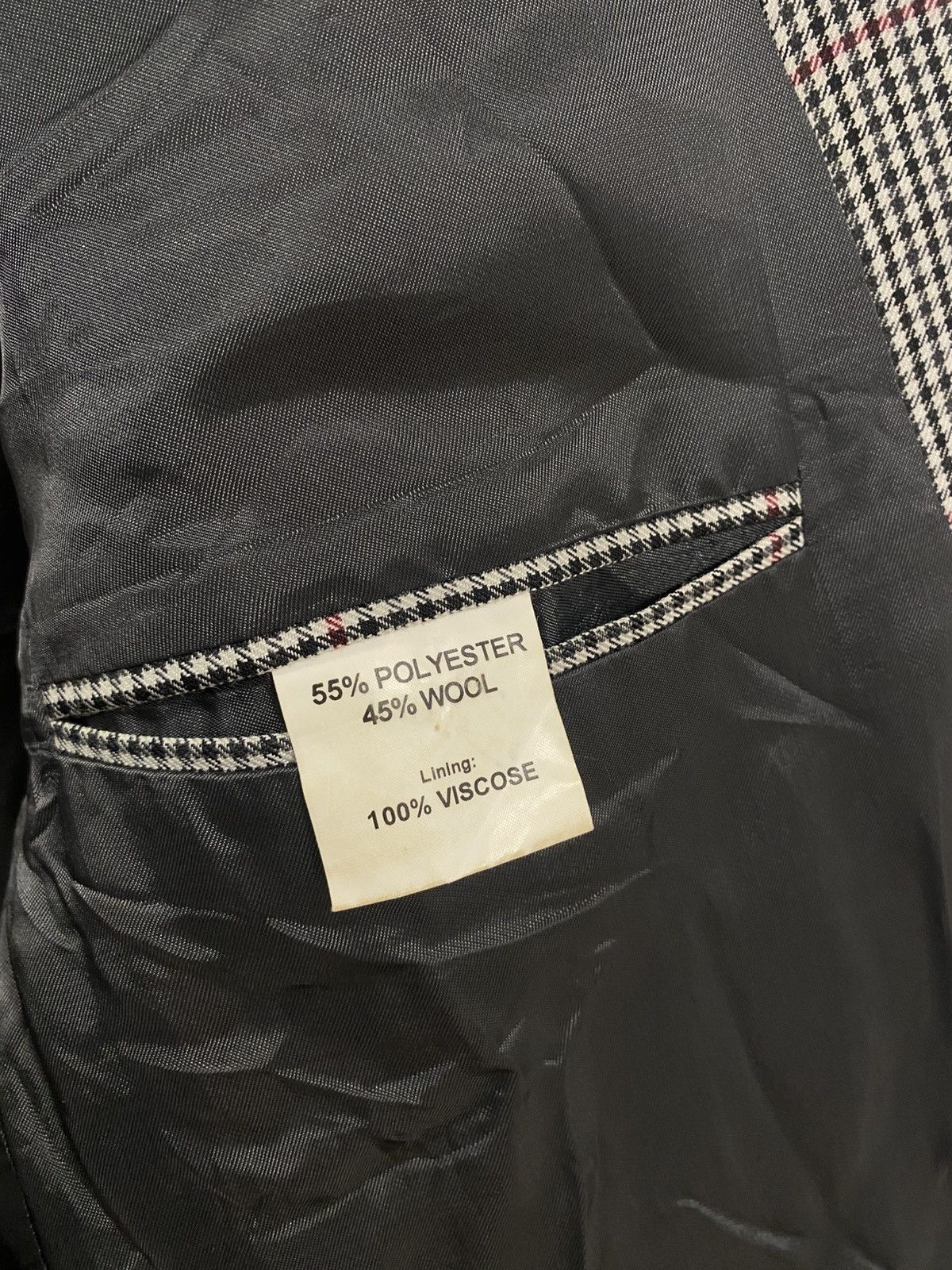 Vintage Brook Taverner Houndstooth Windowpane Blazer Size 44 Euro 56 Size 44R - 8 Thumbnail