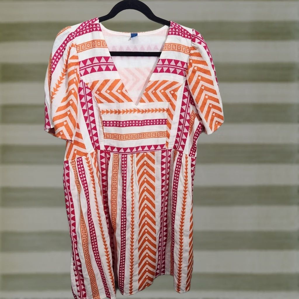 old navy pink and orange dress Tie-Shoulder Tasseled Floral-Print All-Day Maxi Swing Dress