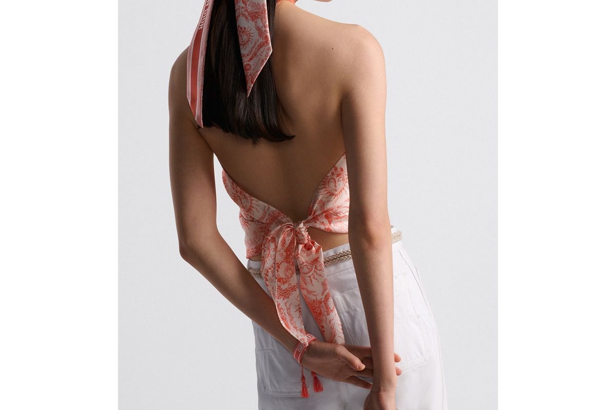 Dior o1bcso1str0226 Size:OS/Jouy Soleil Silk Top in White/Red Size ONE SIZE - 6 Thumbnail