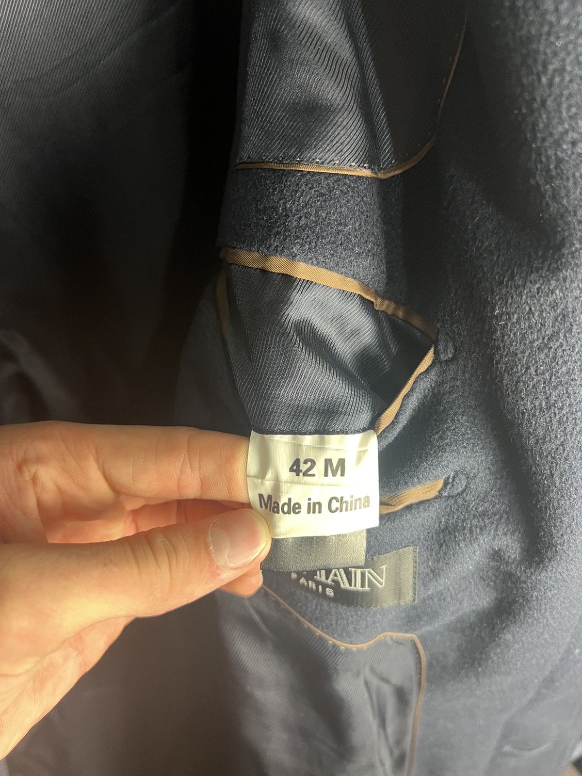 Balmain Balmain Wool Coat Luxury Vintage Jacket Dark Blue Size M Size US M / EU 48-50 / 2 - 8 Thumbnail