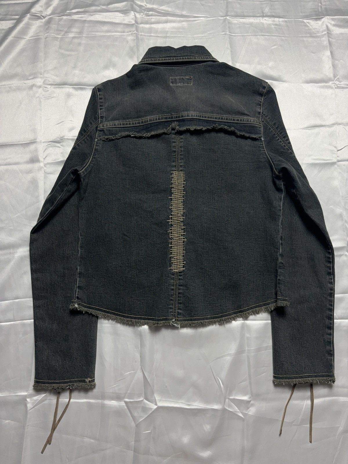 Japanese Brand × Vintage Washed denim lace up cropped vintage jacket Size S / US 4 / IT 40 - 2 Thumbnail