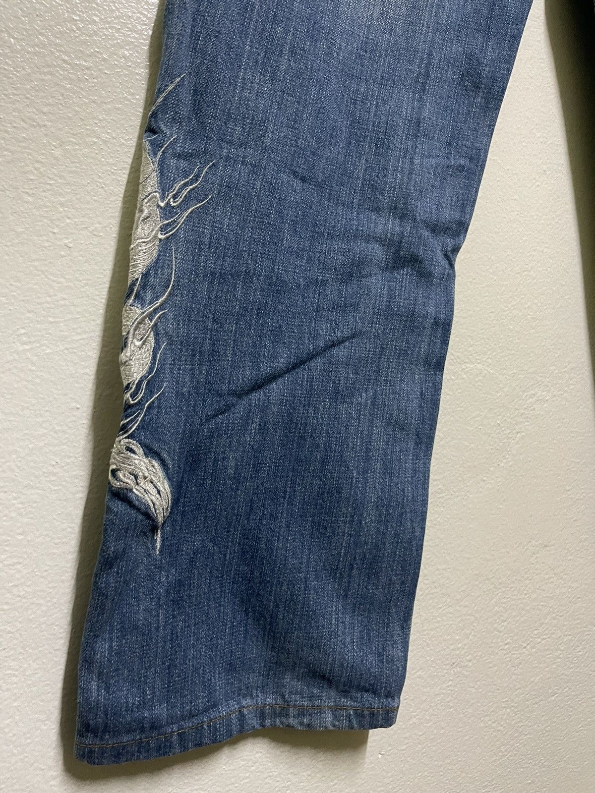 Japanese Brand Karakuri Tamashi Koi Fish Motive Embroidery Jeans Size US 30 / EU 46 - 12 Thumbnail