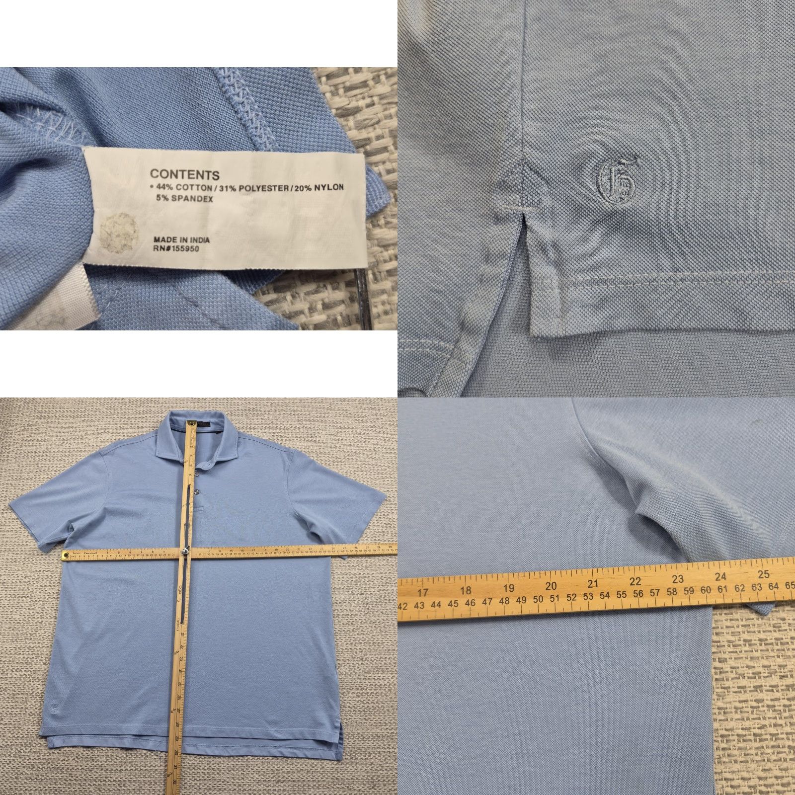 Vintage Greyson Golf Polo Shirt Mens Large Blue Solid Performance Stretch Knit Polo Shirt Size US L / EU 52-54 / 3 - 8 Thumbnail