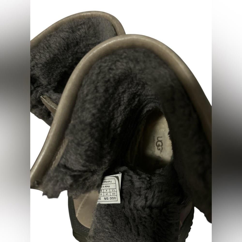 Ugg UGG Australia Grey Leather Winter Boots Size US 5.5 / IT 35.5 - 2 Thumbnail