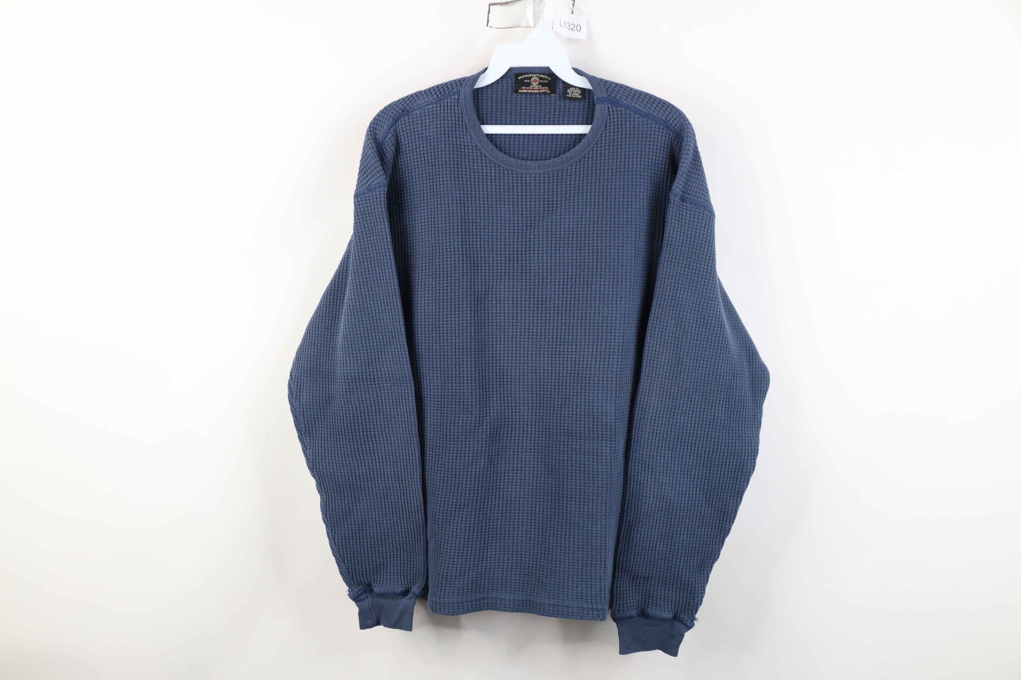 American Eagle Outfitters Vintage 90s American Eagle Fit Thermal Waffle Knit T-Shirt Size US XL / EU 56 / 4 - 1 Thumbnail
