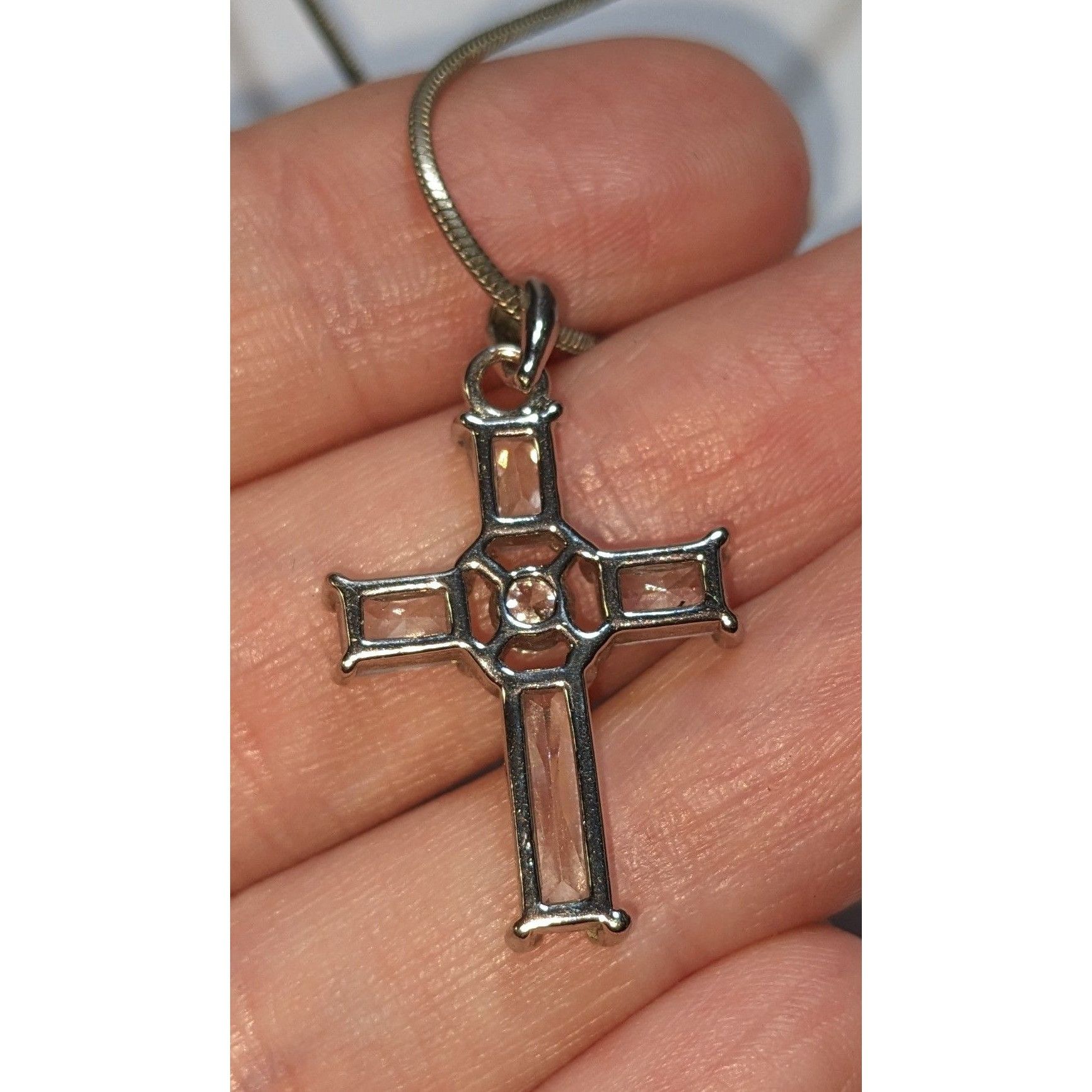 Other Elegant Religious Crystal Cross Pendant Necklace Size ONE SIZE - 3 Thumbnail