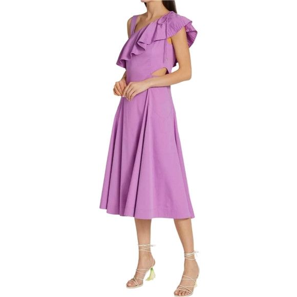 Veronica Beard Veronica Beard One Shoulder Cutout Maxi Dress Vivid Orchid Size XS / US 0-2 / IT 36-38 - 1 Thumbnail